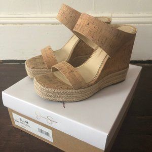 Jessica Simpson Cork and Jute Sapphita Slide Wedges, Size 6.5, Excellent!